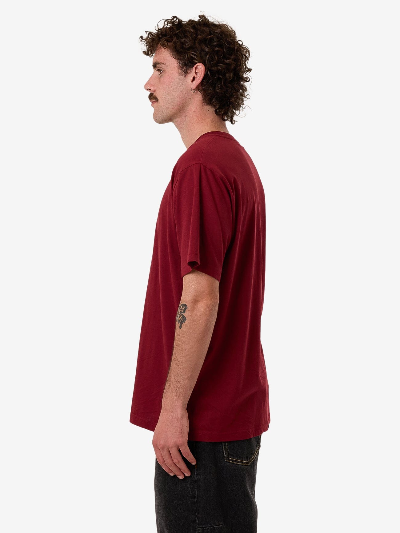 Minimal Thrills Merch Fit Tee - Cabernet XS