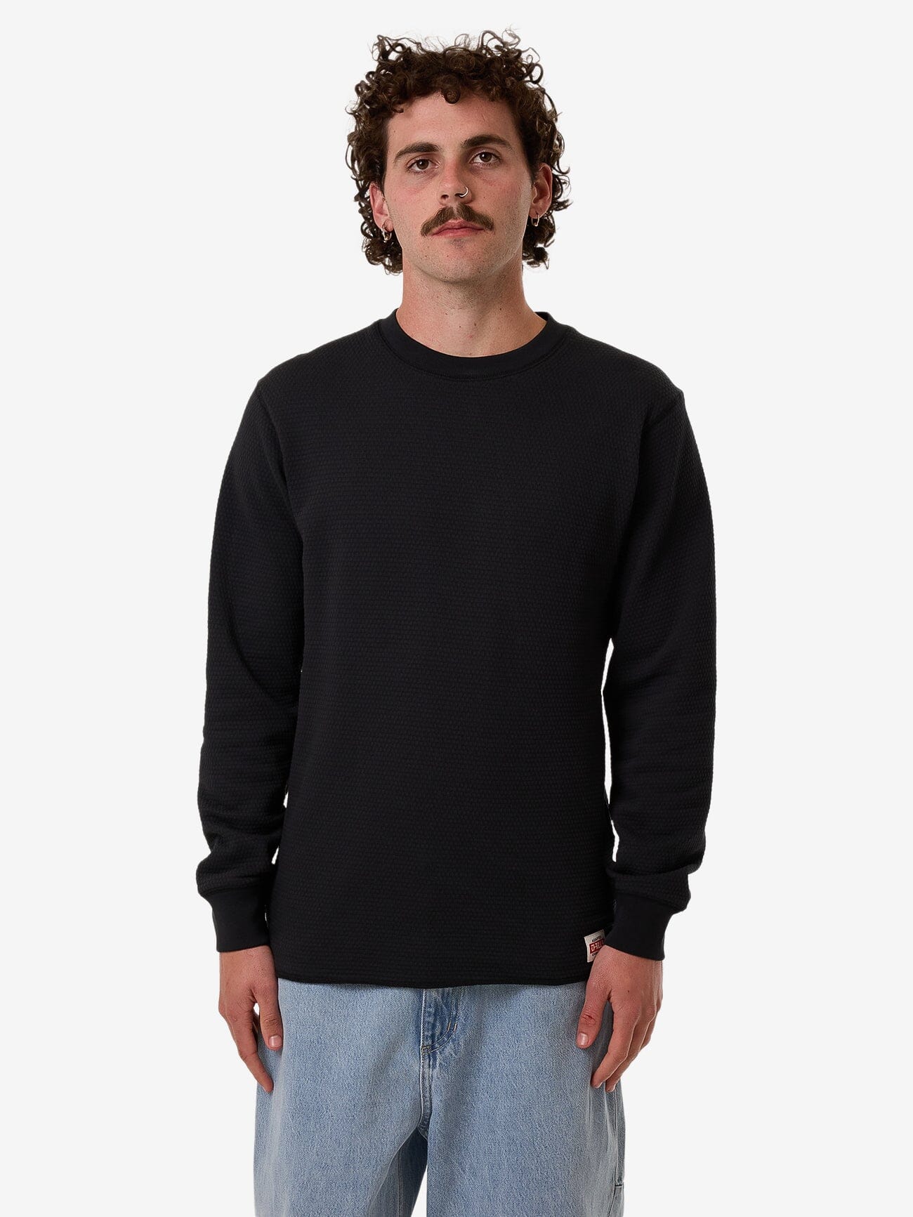 Adapted Waffle Long Sleeve - Faded Black XS