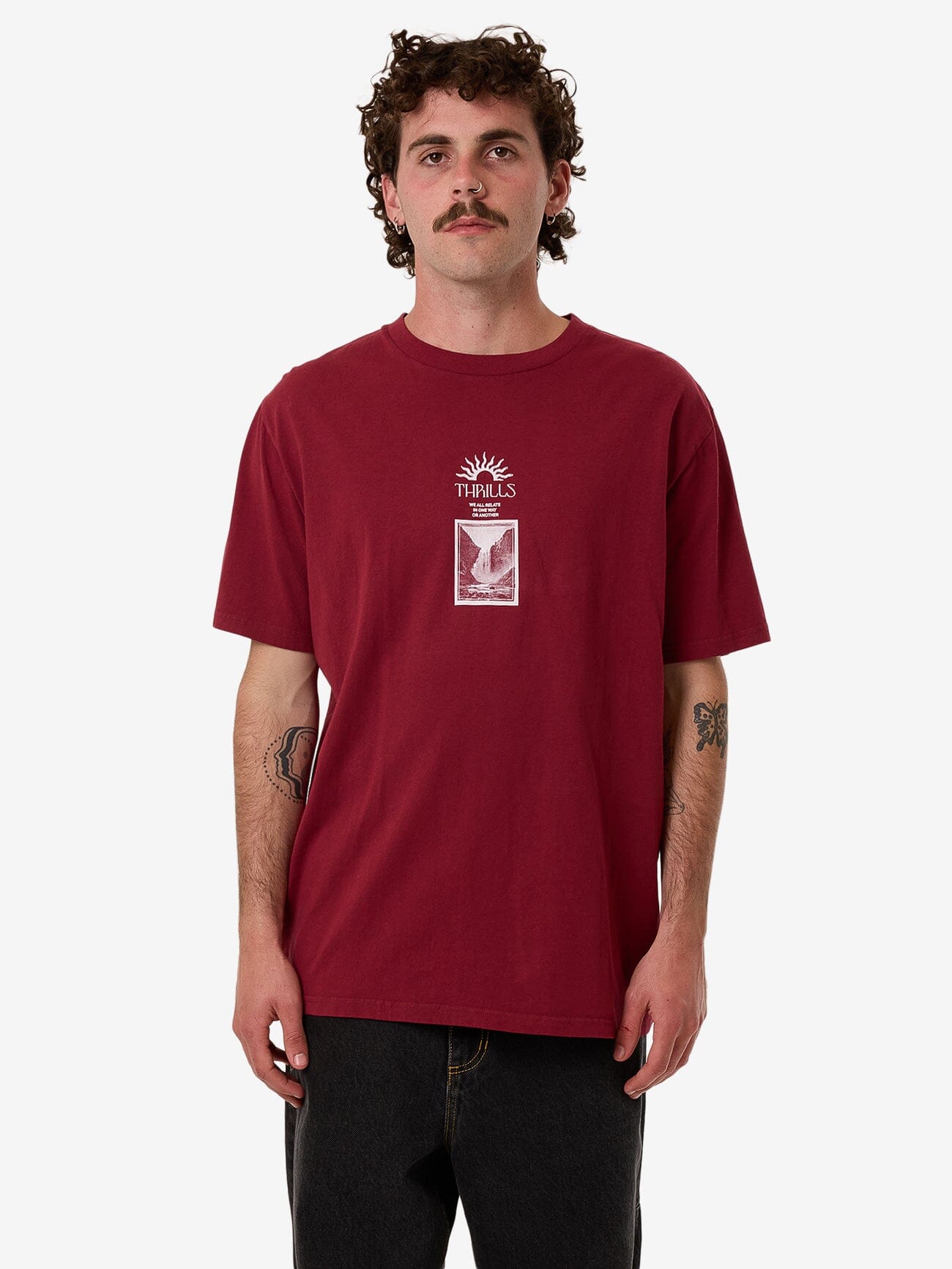 Walks Of Life Merch Fit Tee - Cabernet XS