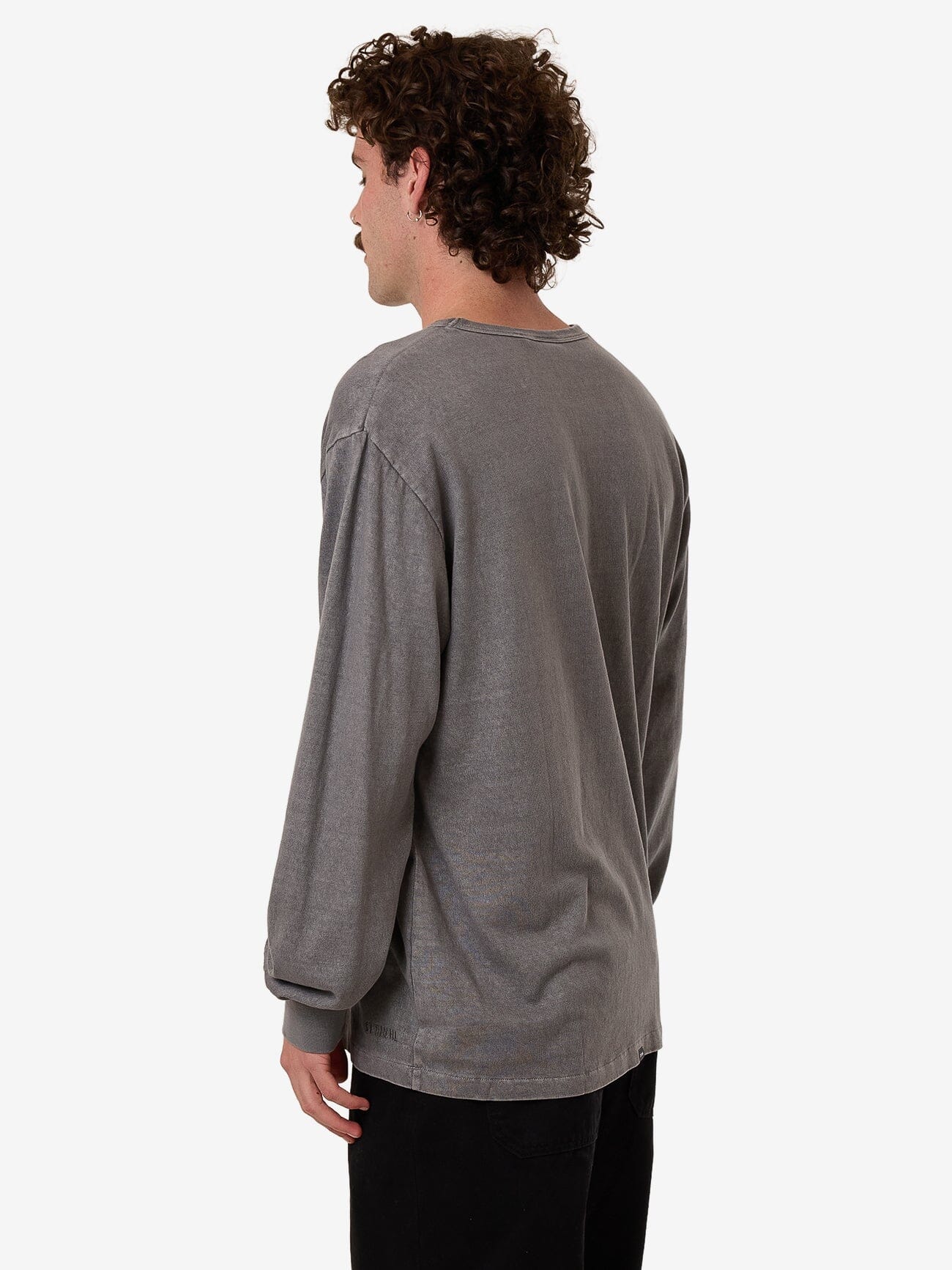 Hemp Thrills Embro Merch Fit Long Sleeve Tee - Grey Ash XS