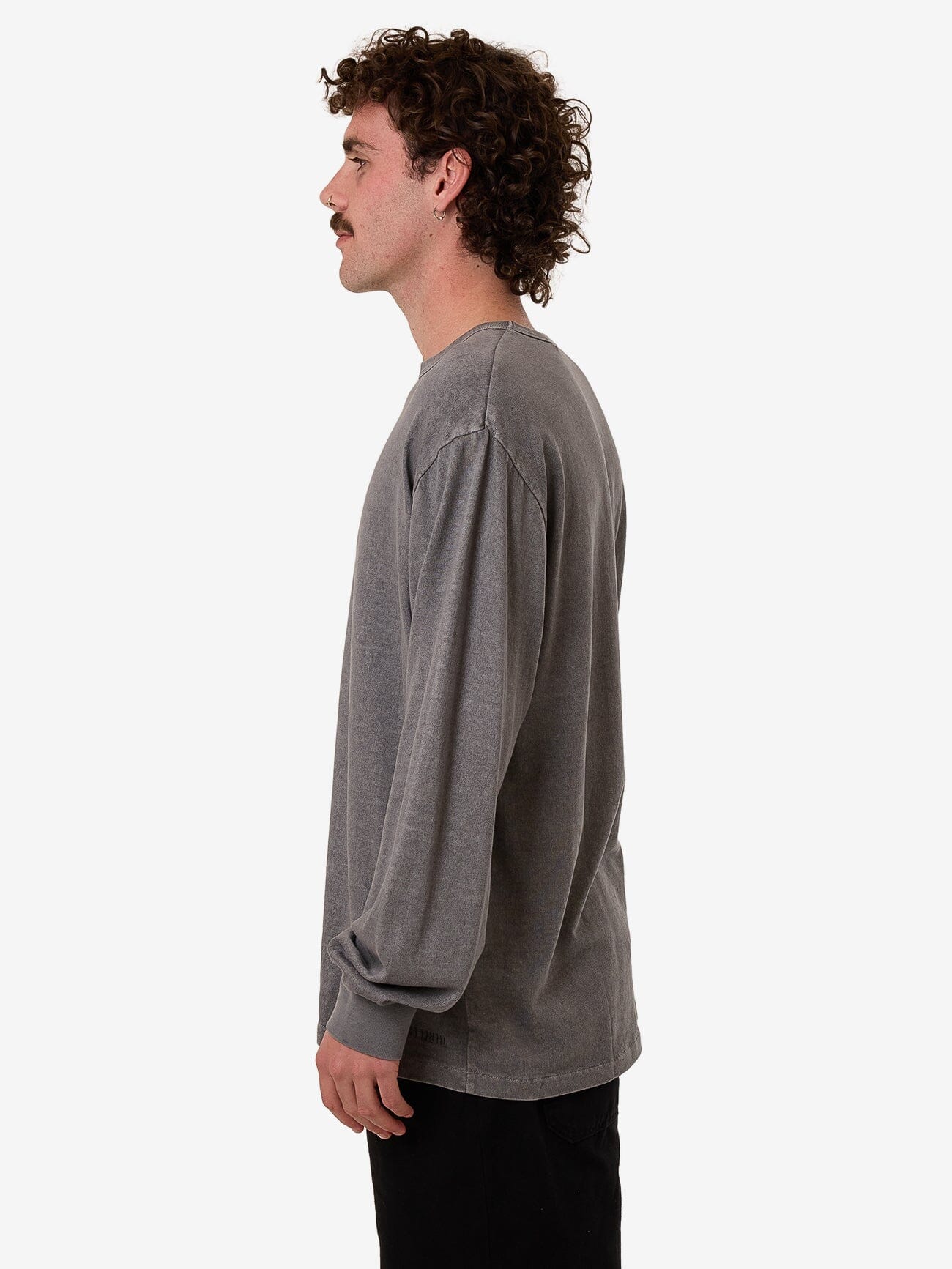 Hemp Thrills Embro Merch Fit Long Sleeve Tee - Grey Ash XS