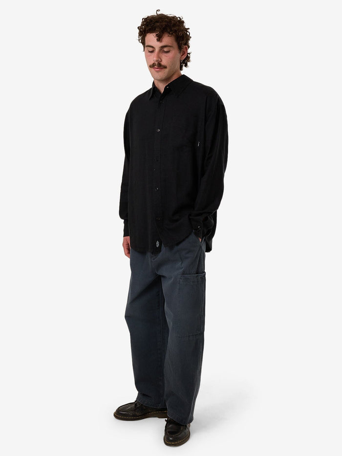 Hemp Thrills Oversize Long Sleeve Shirt - Black