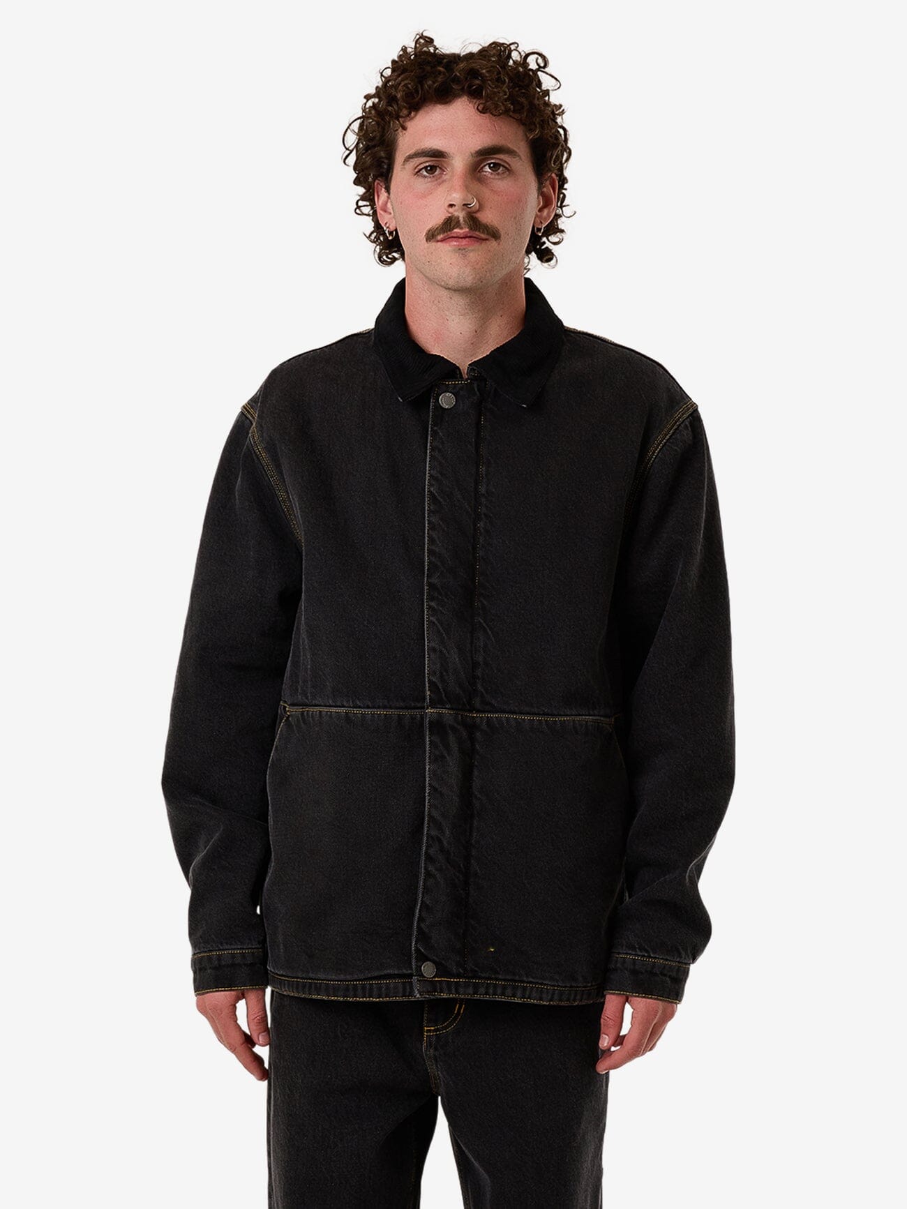 Thrills Union Jacket - Black Bull XS