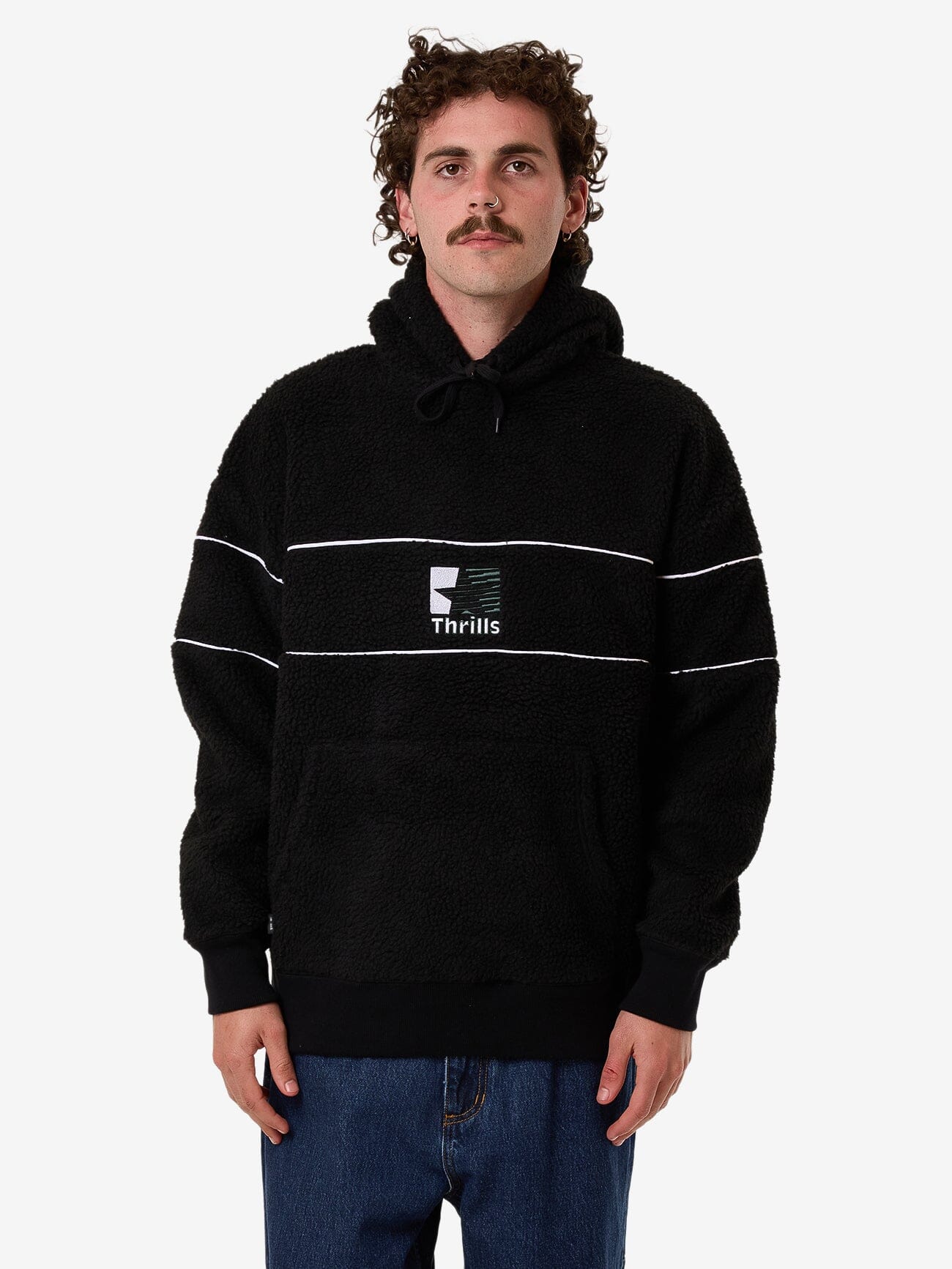 Hazed Slouch Hood Polar Fleece - Black XS