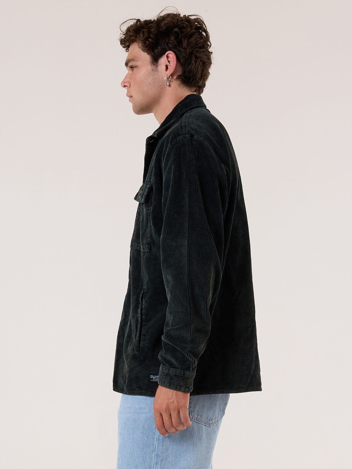 Thrills Reality Long Overshirt - Black - Turkish Coffee XS