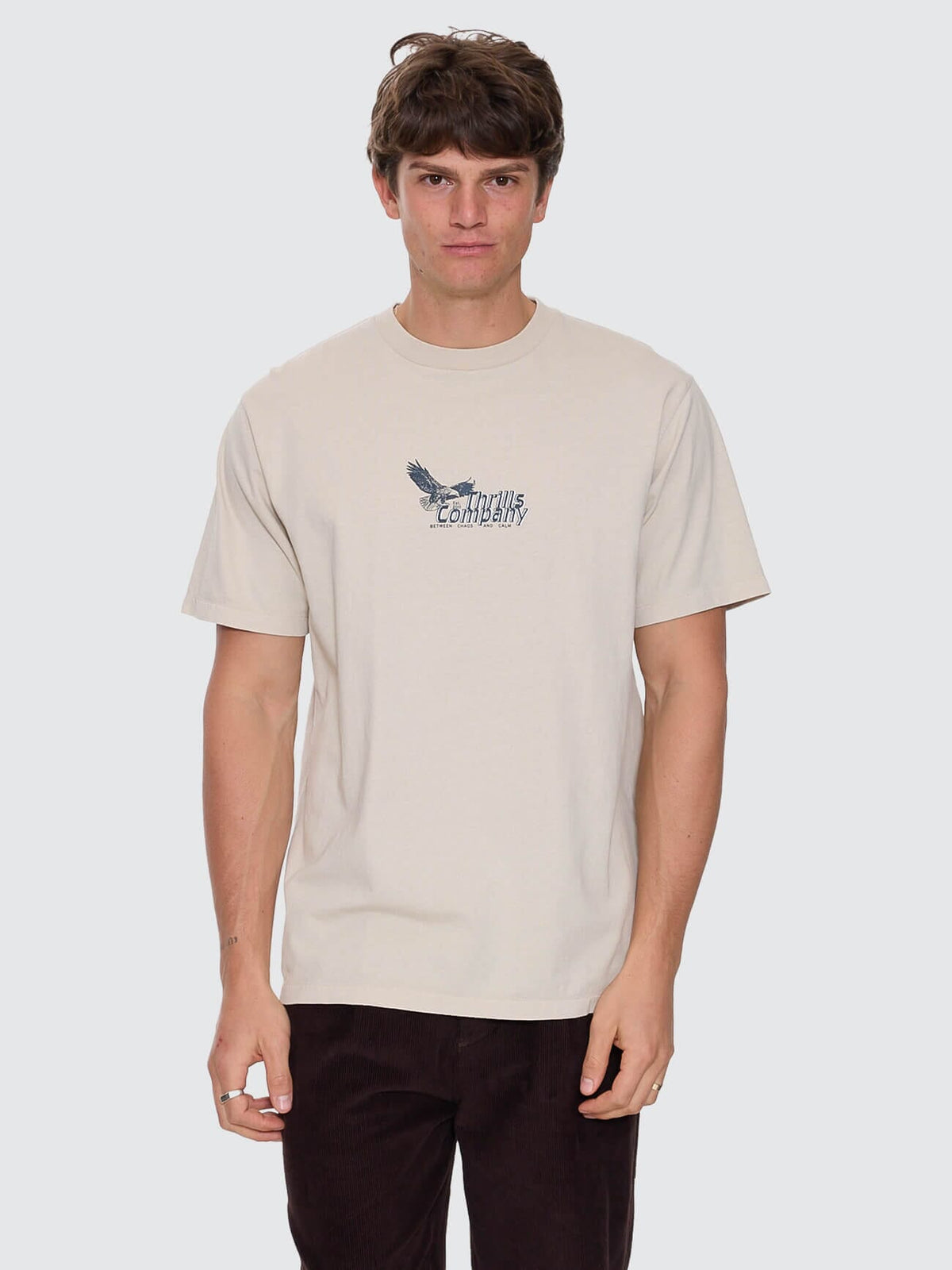 Between Chaos & Calm Merch Fit Tee - Oatmeal | Thrills Co.