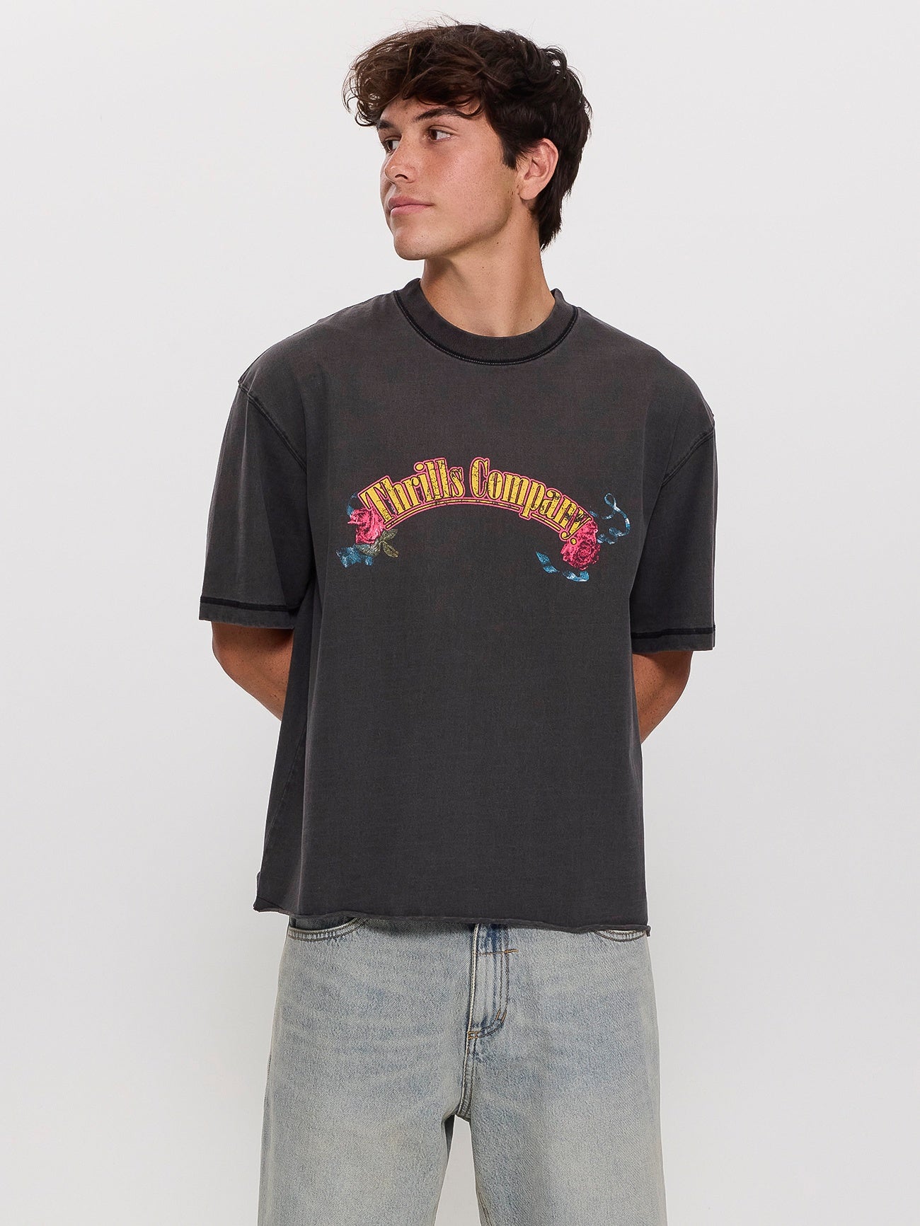 Fury Box Fit Oversize Cropped Tee - Temple Grey XS