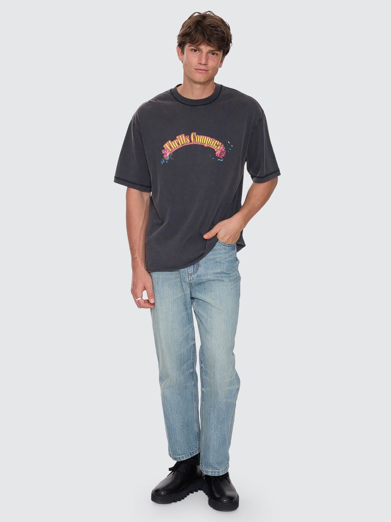 Fury Box Fit Oversize Cropped Tee - Temple Grey XS