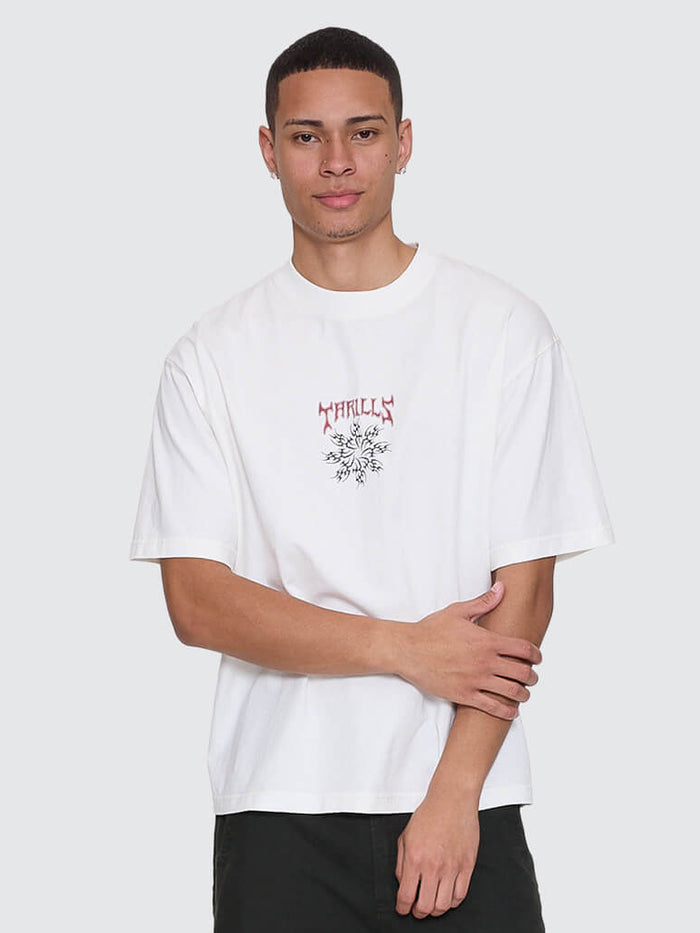 Stagger Box Fit Oversize Cropped Tee - Snow White XS