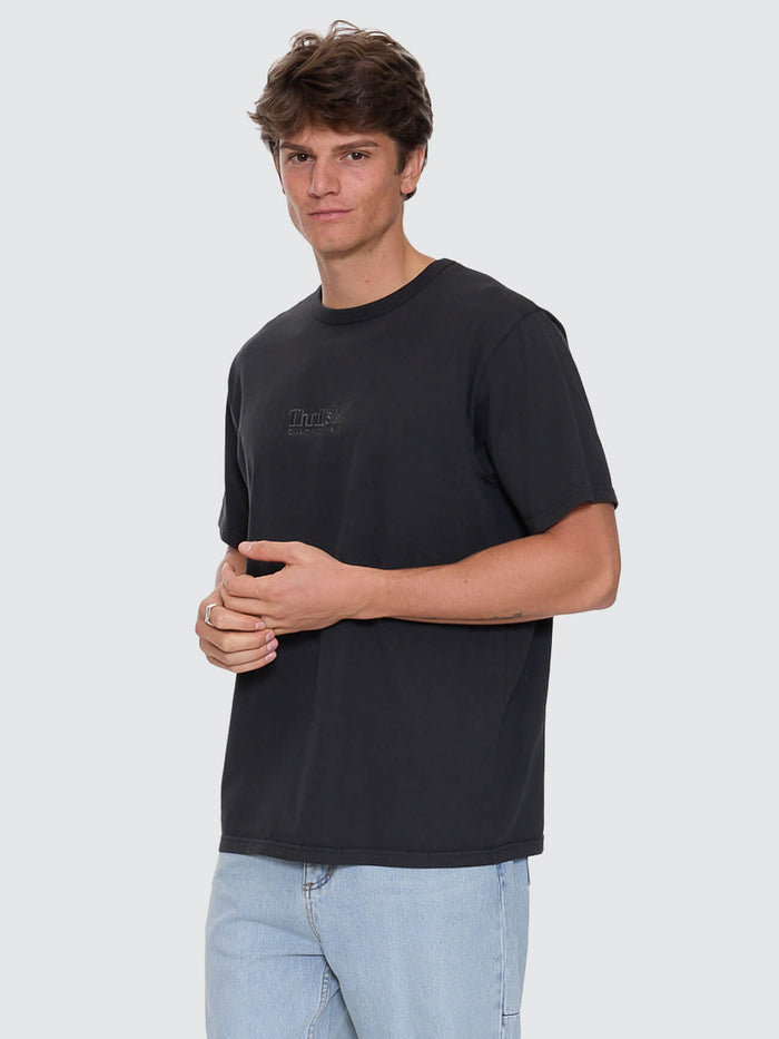 Thrills Workwear Embro Merch Fit Tee - Pirate Black XS