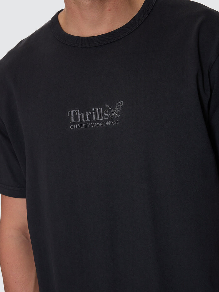 Thrills Workwear Embro Merch Fit Tee - Pirate Black XS