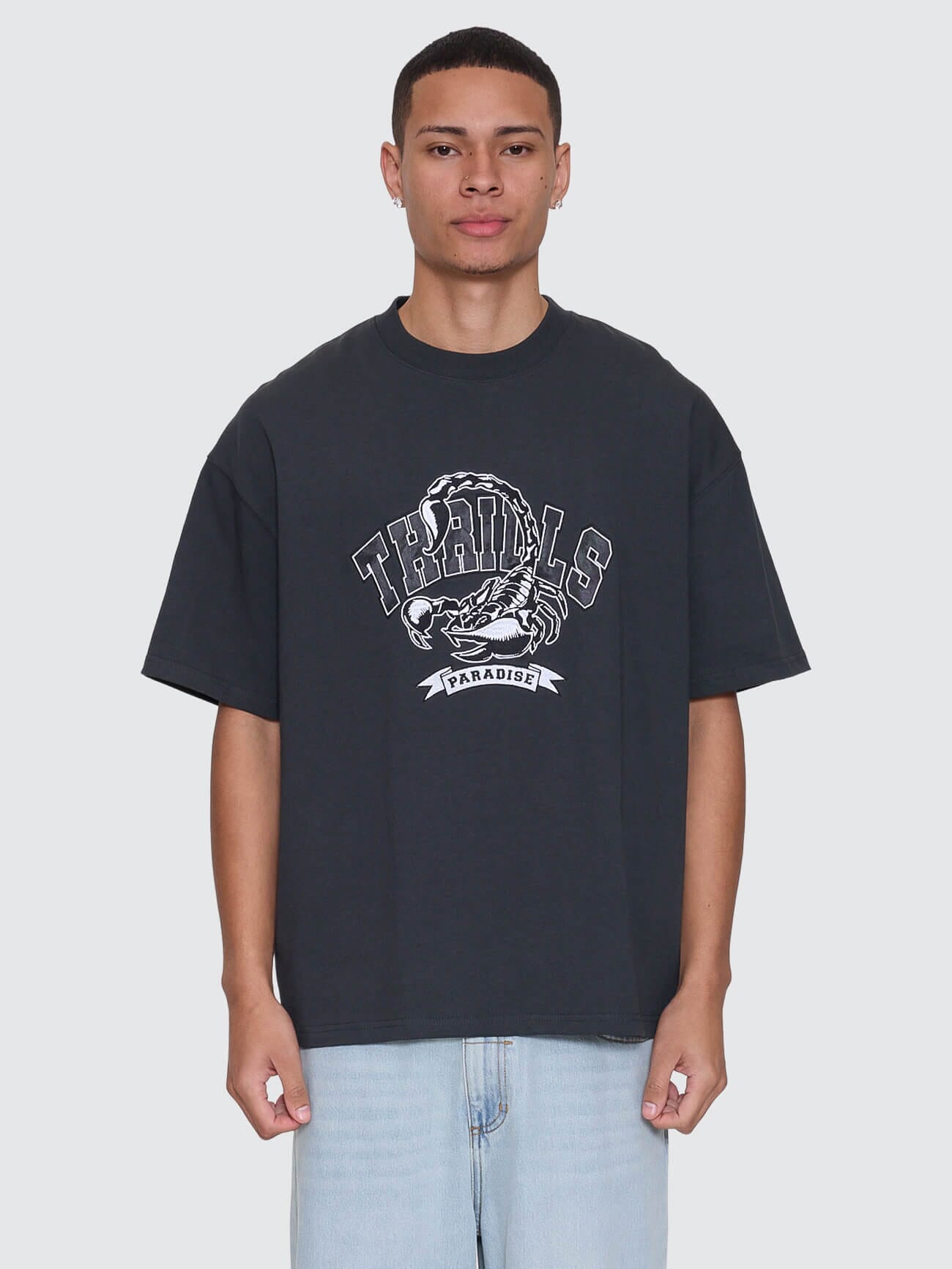 Sting Of Defeat Box Fit Oversize Tee - Carbon | Thrills Co.