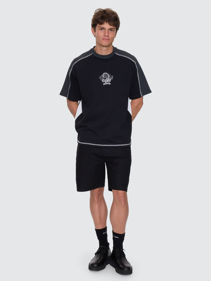 Sting Of Defeat Panel Box Fit Oversize Tee - Black XS