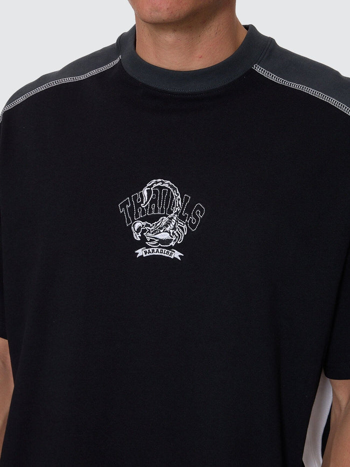 Sting Of Defeat Panel Box Fit Oversize Tee - Black XS