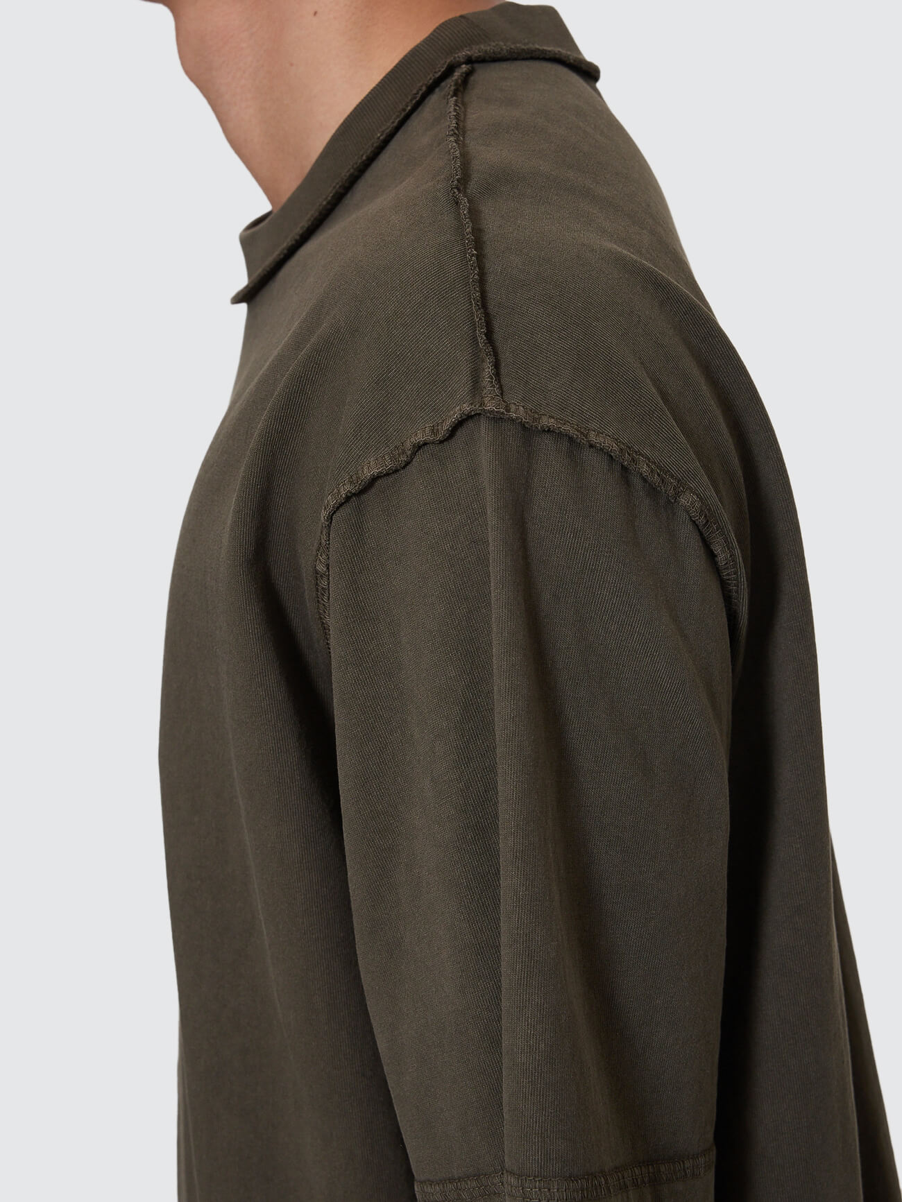 Rose Brigade Box Fit Oversize Cropped Tee - Olive Night XS