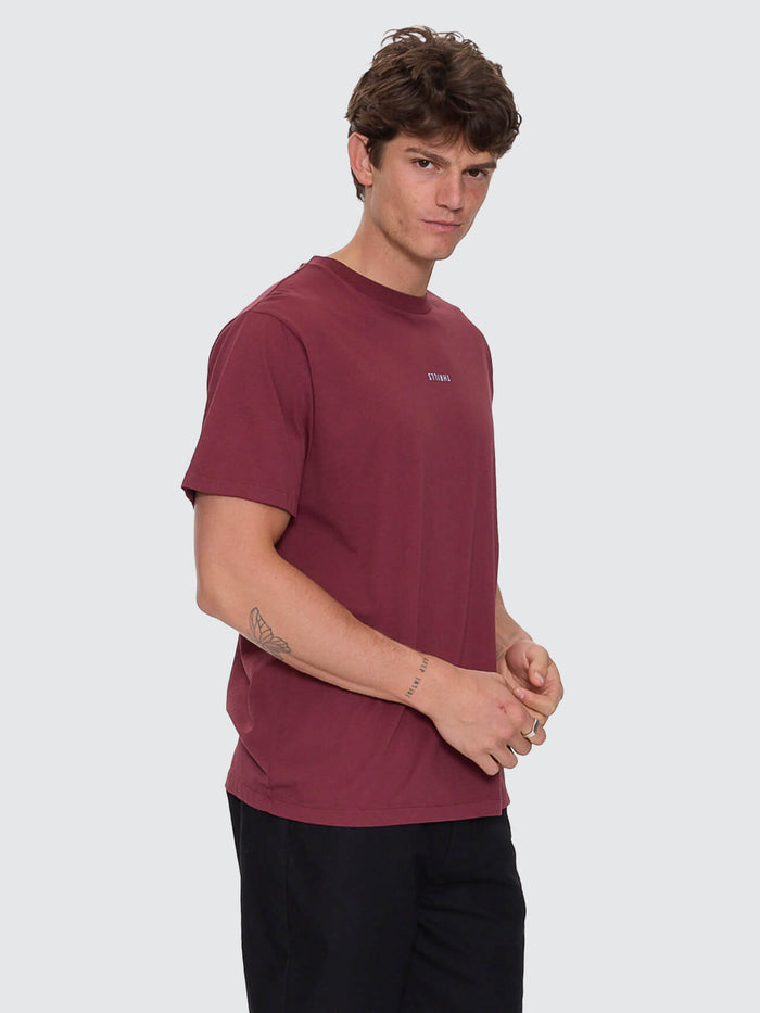 Minimal Thrills Merch Fit Tee - New Maroon XS