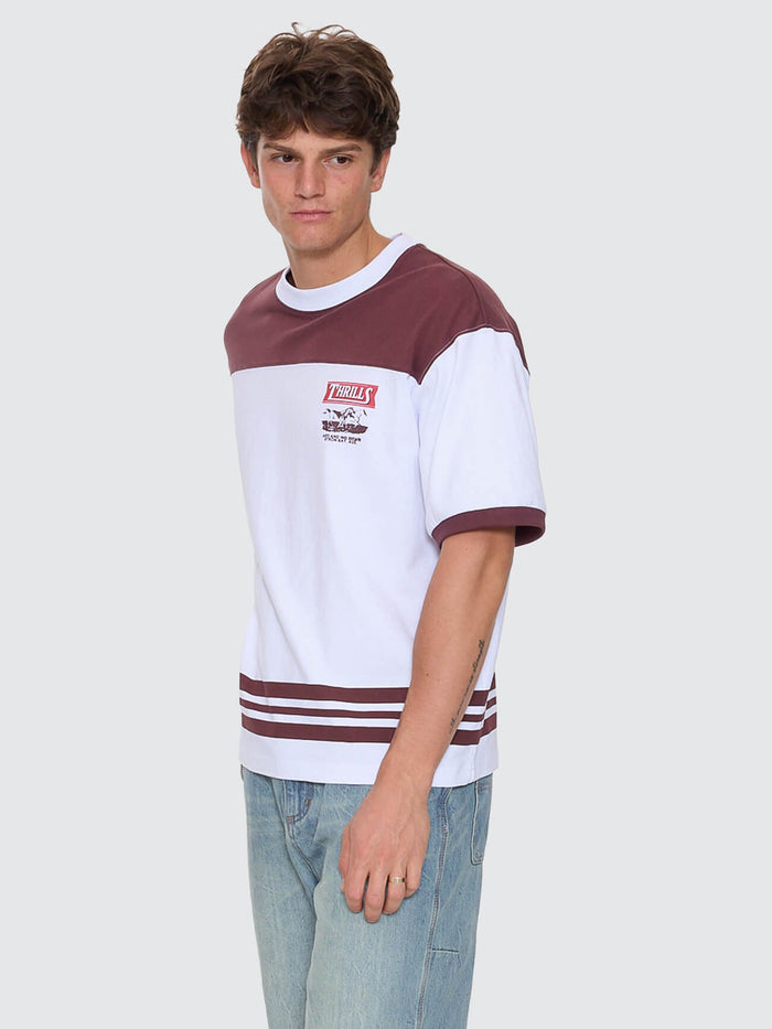 Deep In The Heart Of Byron Box Fit Oversize Cropped Panel Tee - Bitter Chocolate XS