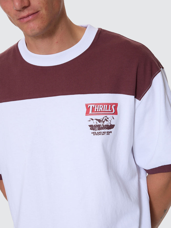 Deep In The Heart Of Byron Box Fit Oversize Cropped Panel Tee - Bitter Chocolate XS