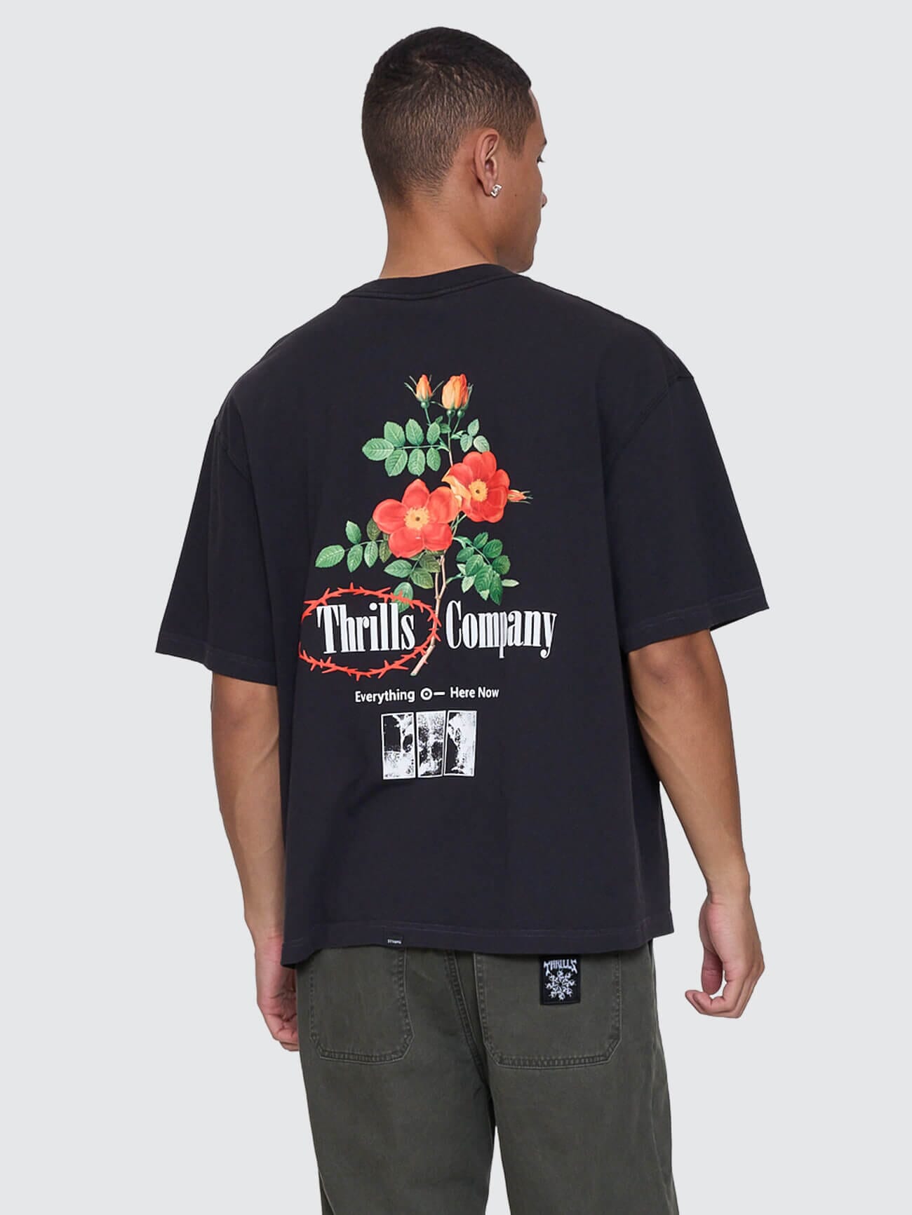 Sting Of Defeat Panel Box Fit Oversize Tee - Black | Thrills Co.