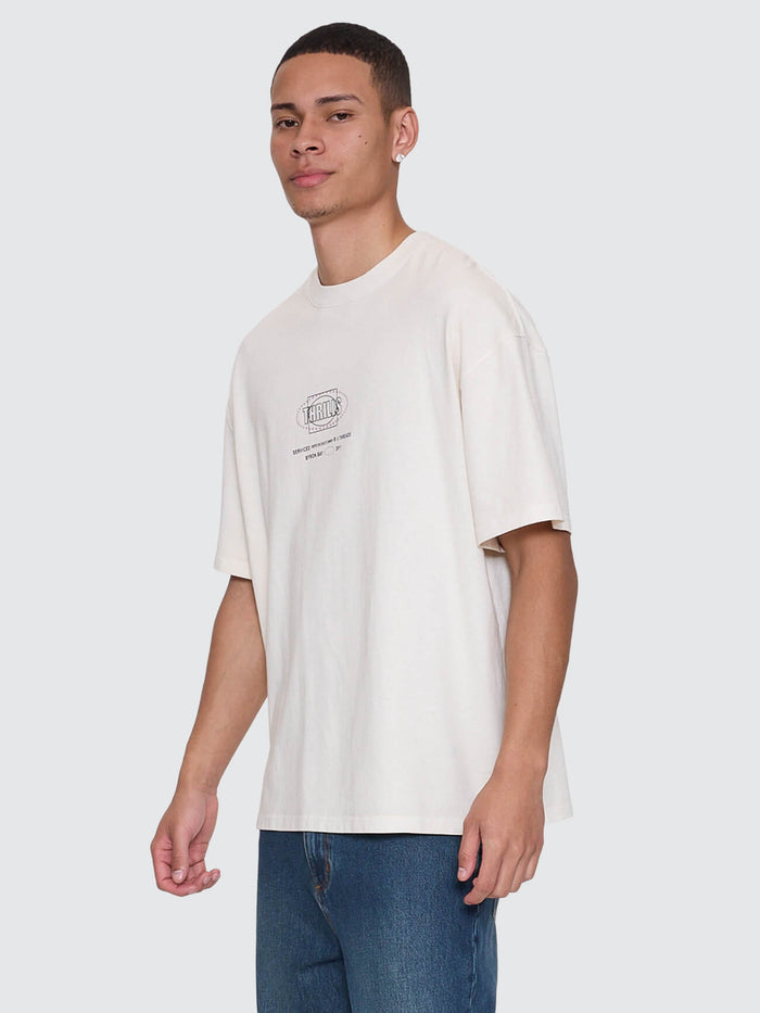 Fluid Thrills Box Fit Oversize Tee - Heritage White XS