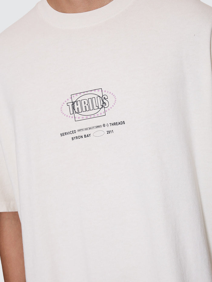 Fluid Thrills Box Fit Oversize Tee - Heritage White XS