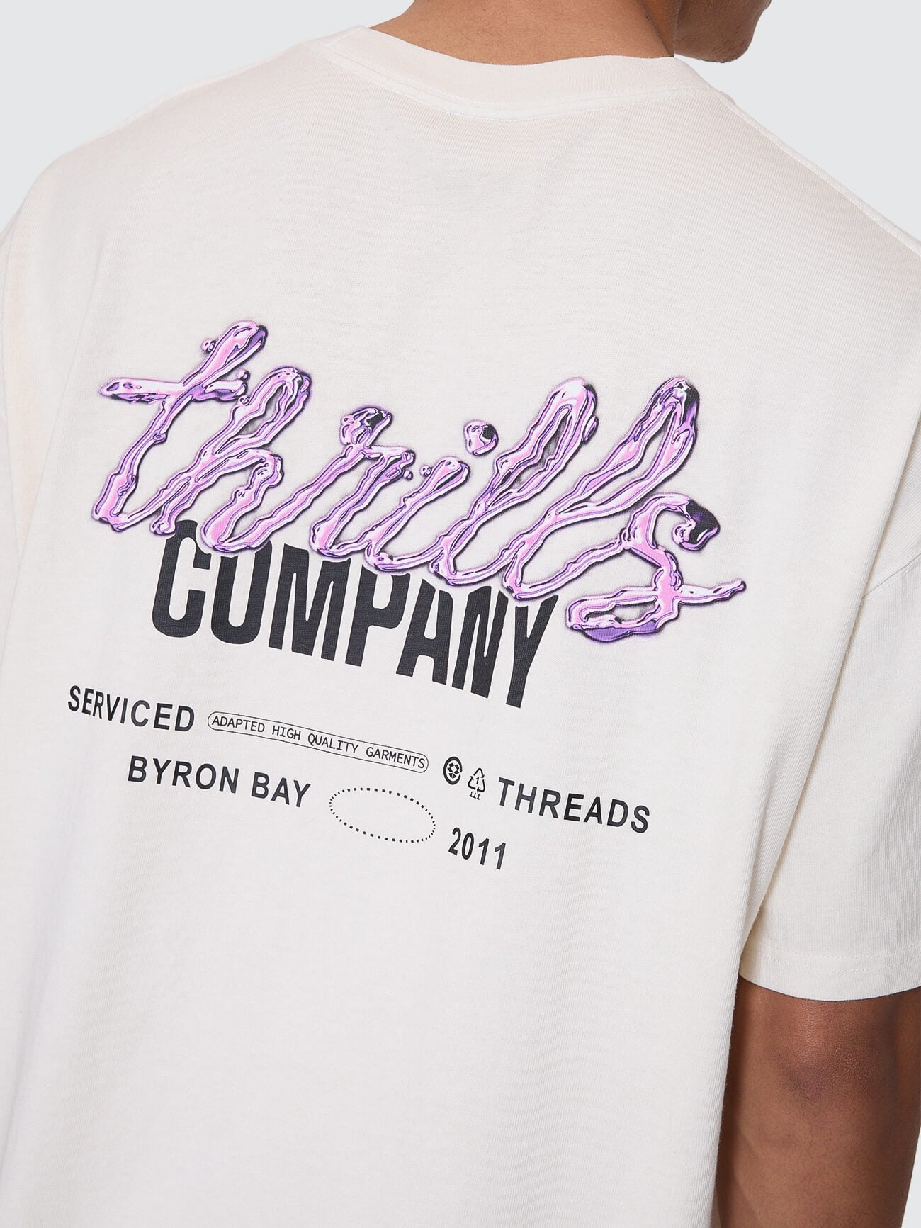 Fluid Thrills Box Fit Oversize Tee - Heritage White XS