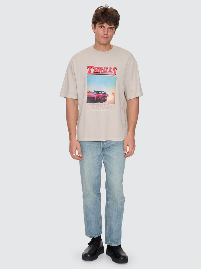 Skerrt Box Fit Oversize Cropped Tee - Oatmeal XS