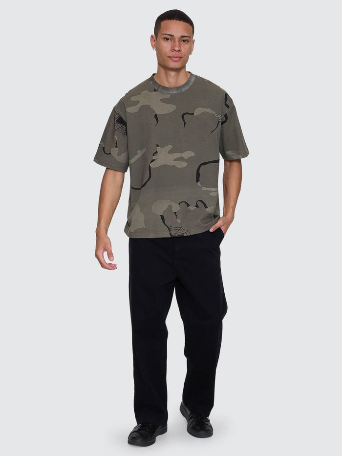 Rose Brigade Camo Box Fit Oversize Cropped Tee - Camo Web XS