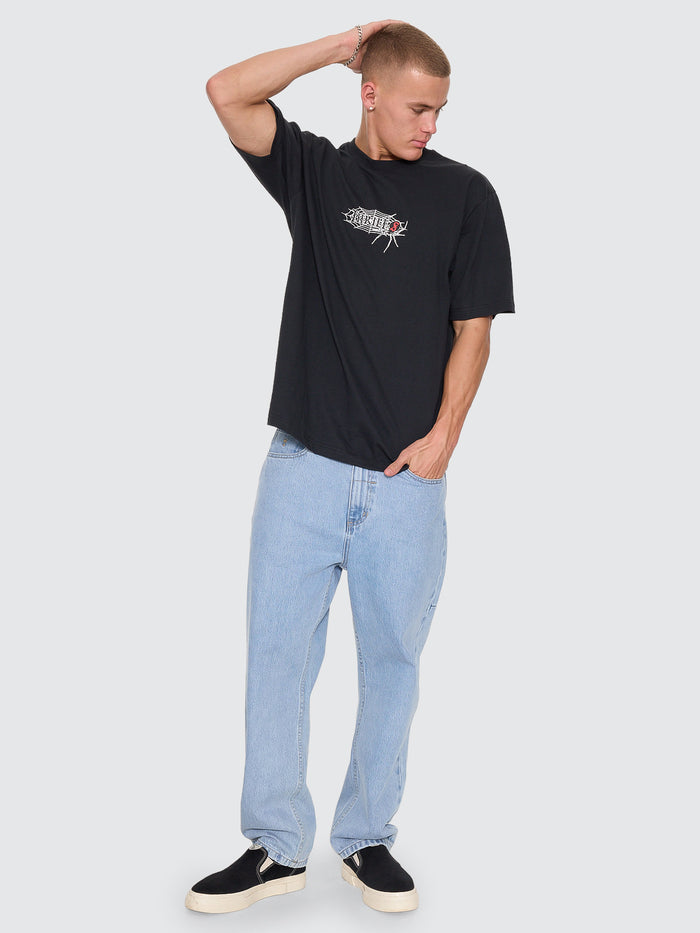Web Of Deceit Oversize Fit Tee - Washed Black