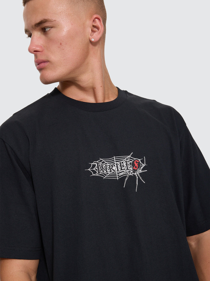 Web Of Deceit Oversize Fit Tee - Washed Black