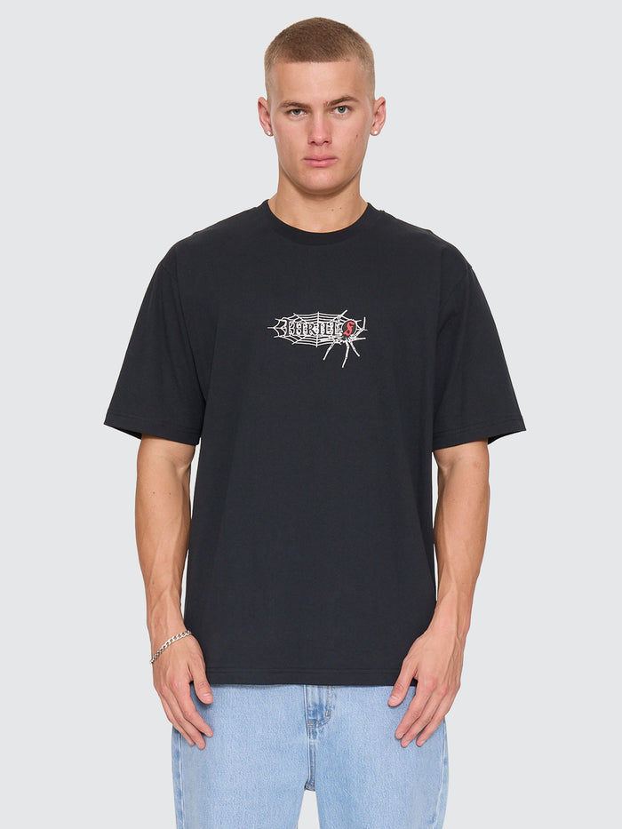Web Of Deceit Oversize Fit Tee - Washed Black