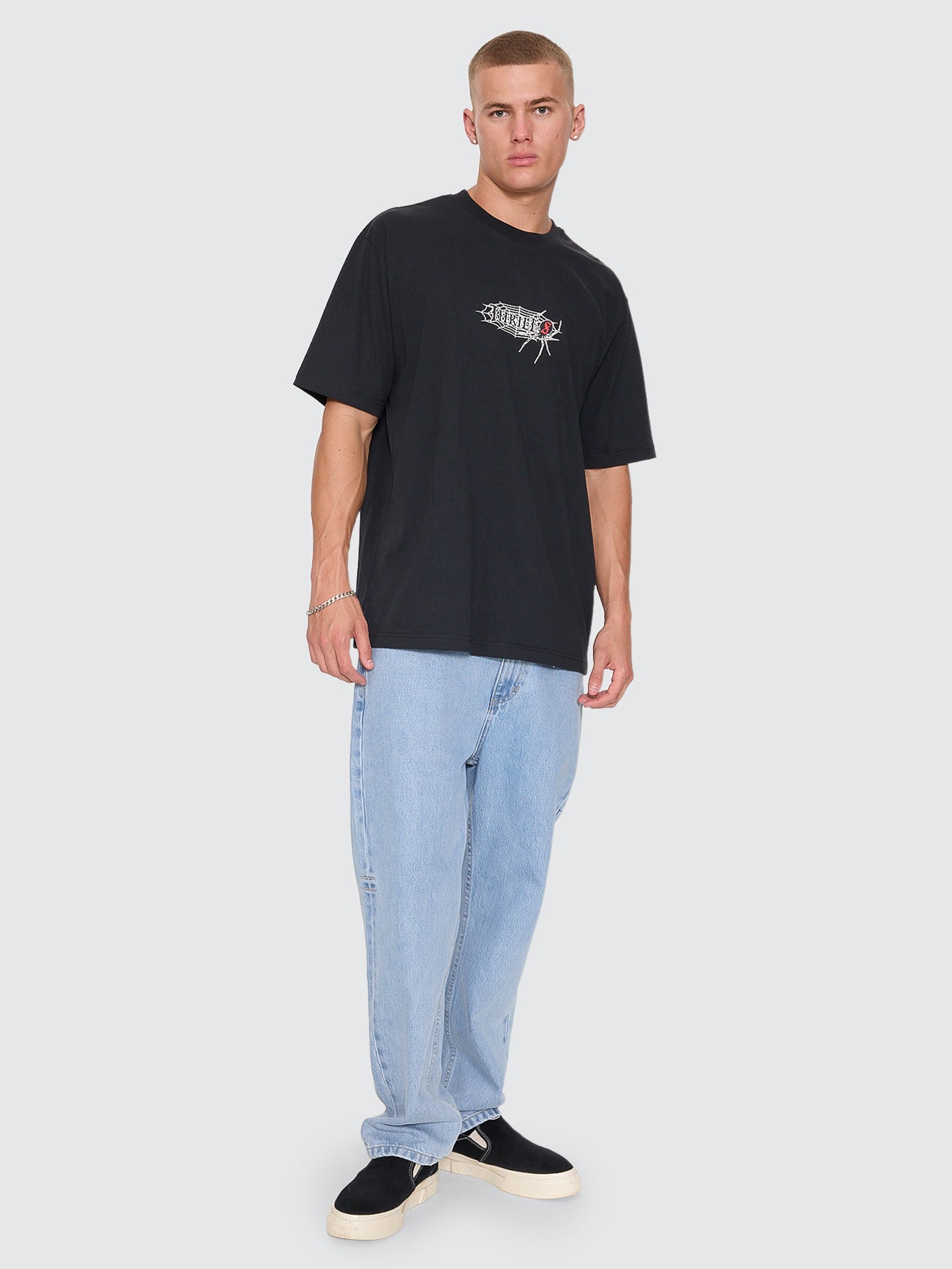 Web Of Deceit Oversize Fit Tee - Washed Black