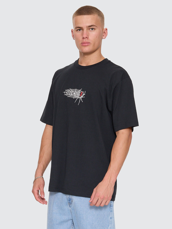 Web Of Deceit Oversize Fit Tee - Washed Black