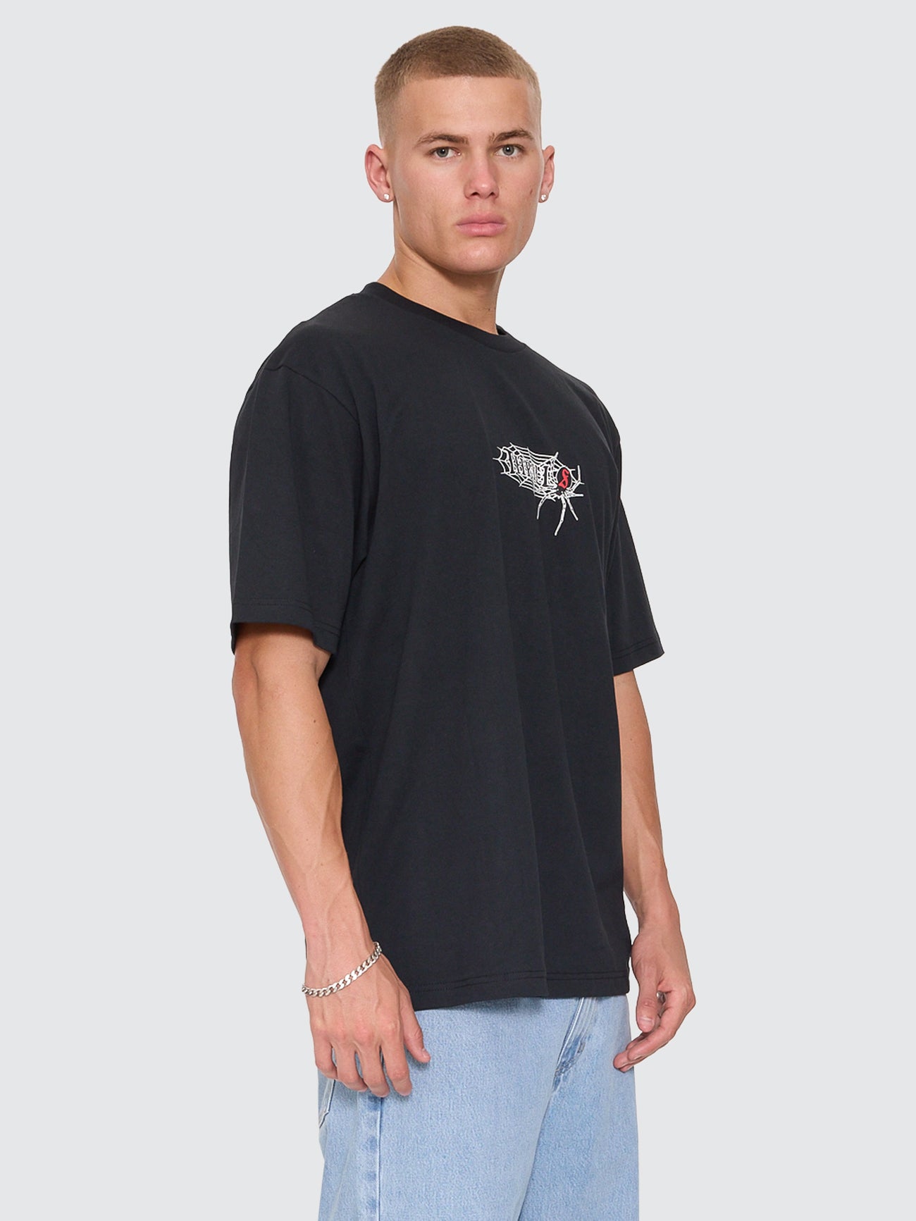 Web Of Deceit Oversize Fit Tee - Washed Black