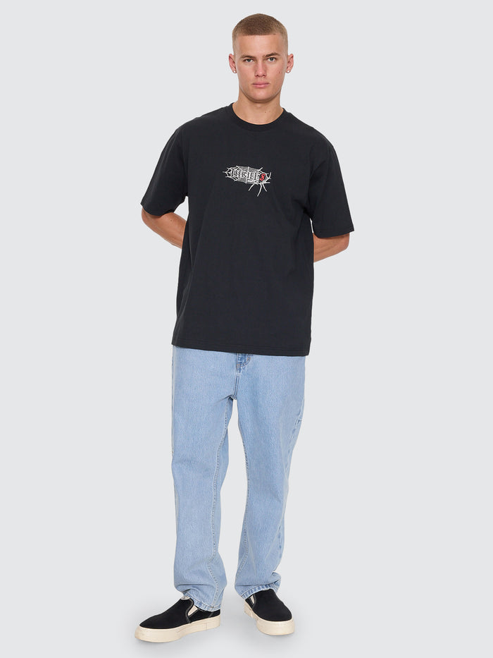 Web Of Deceit Oversize Fit Tee - Washed Black