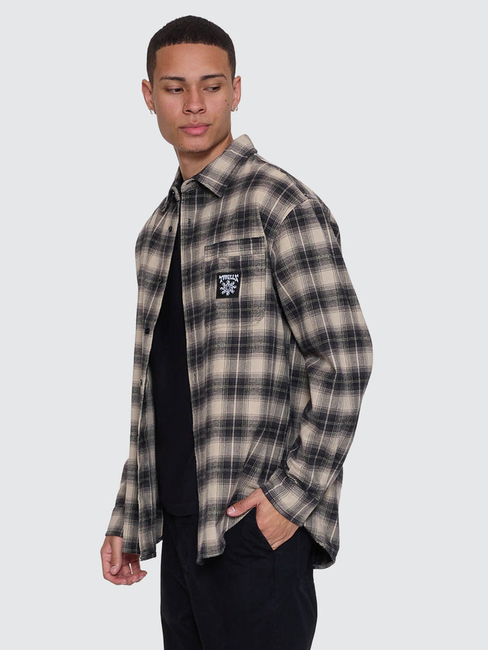 Stagger Barrio Long Sleeve Flannel Shirt - Black
