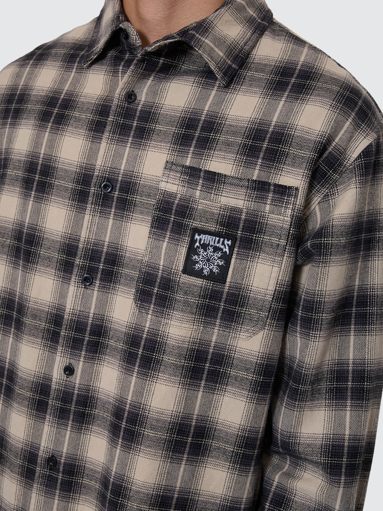 Stagger Barrio Long Sleeve Flannel Shirt - Black