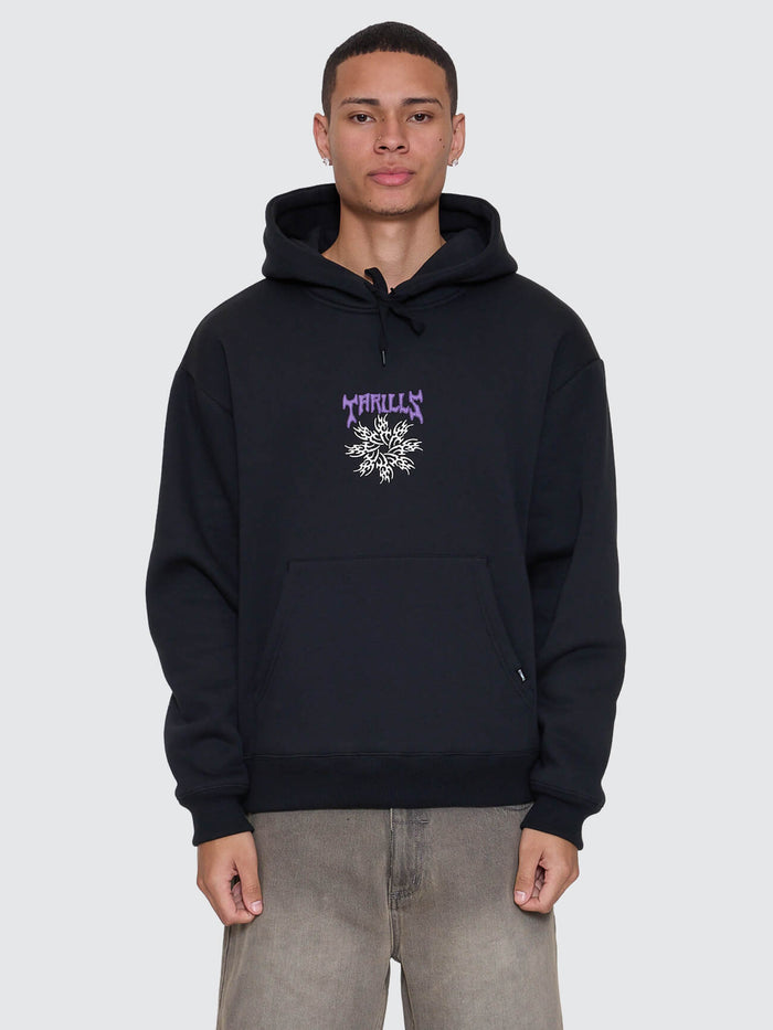 Stagger Slouch Pull On Cropped Hood - Washed Black XS