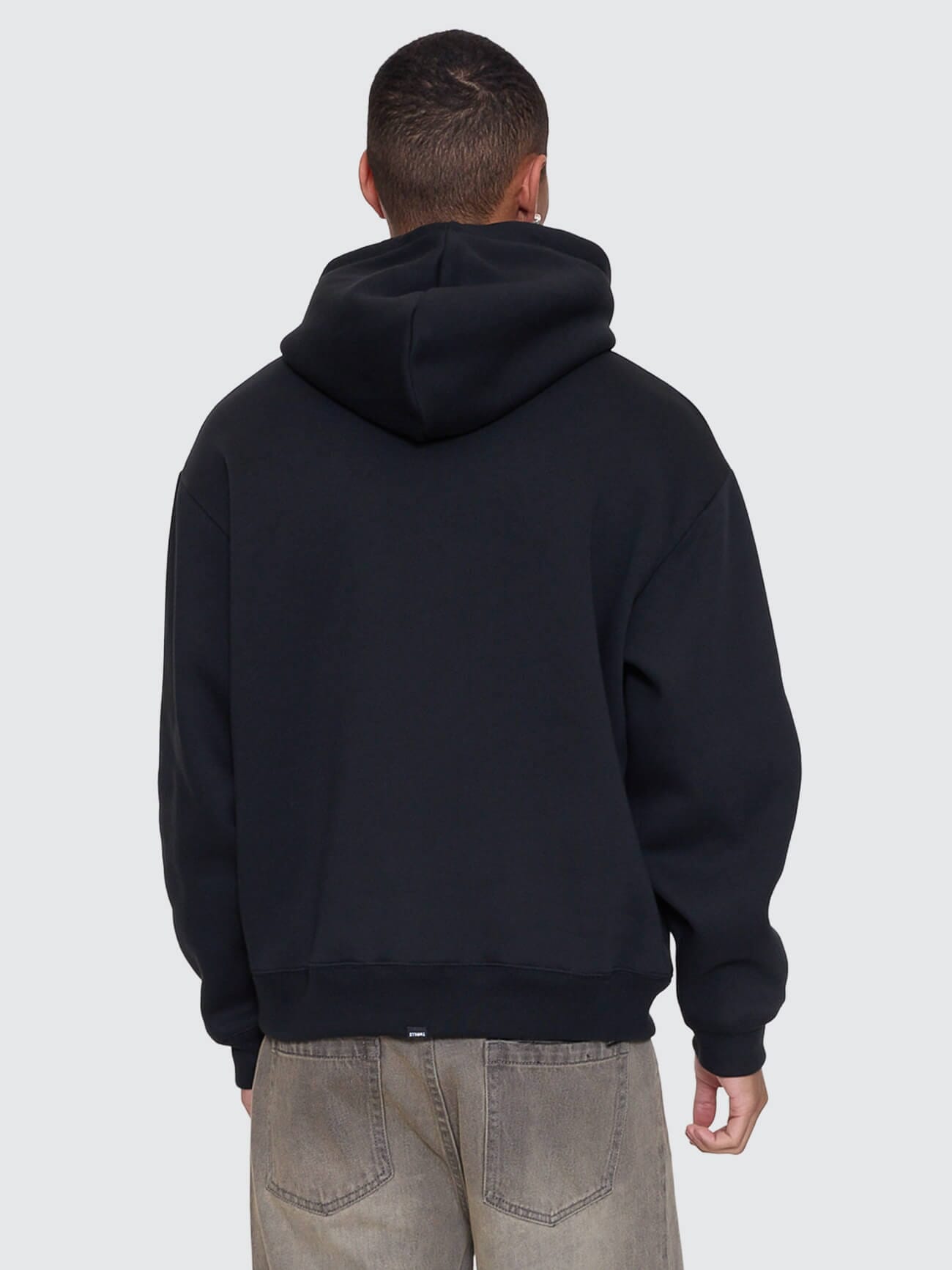 Stagger Slouch Pull On Cropped Hood - Washed Black XS