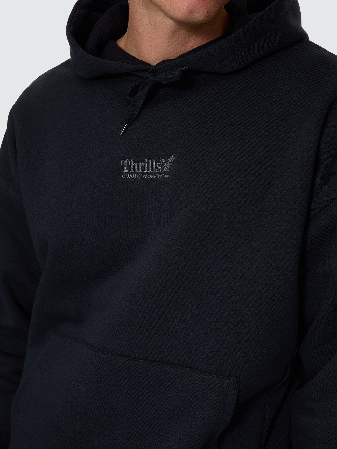 Thrills Union Slouch Pull On Hood - Pirate Black XS