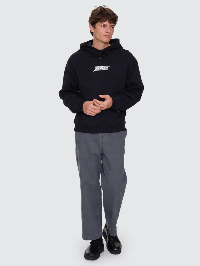 Heavy Voltage Slouch Pull On Cropped Hood - Black XS