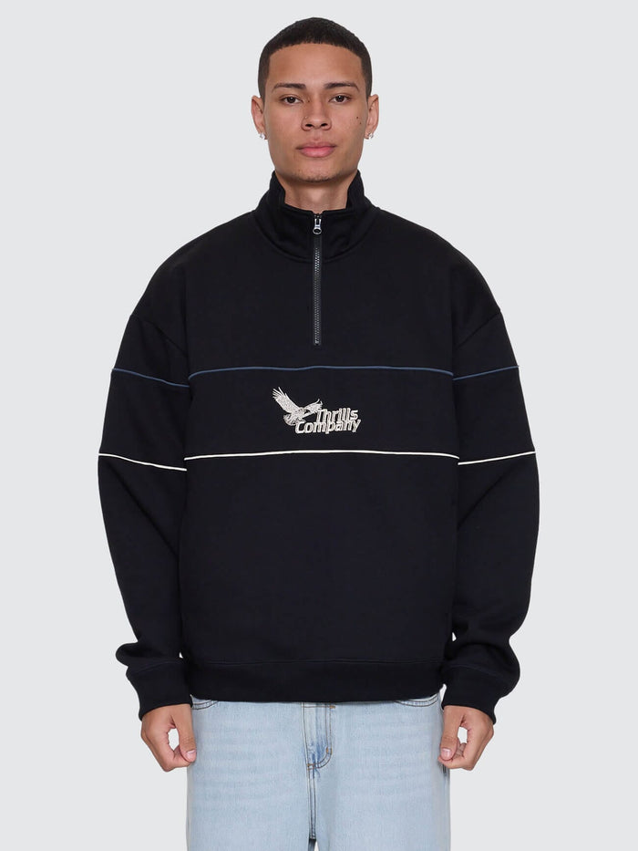 Between Chaos & Calm Quarter Zip Fleece - Black XS