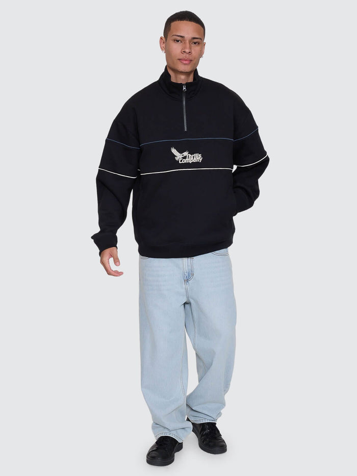 Between Chaos & Calm Quarter Zip Fleece - Black XS
