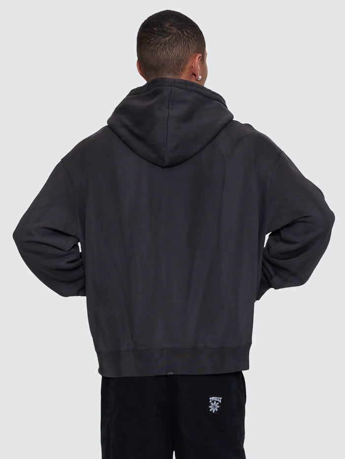 Arts & Industrial Slouch Pull On Cropped Hood - Sunfade Bleach Dark Charcoal XS