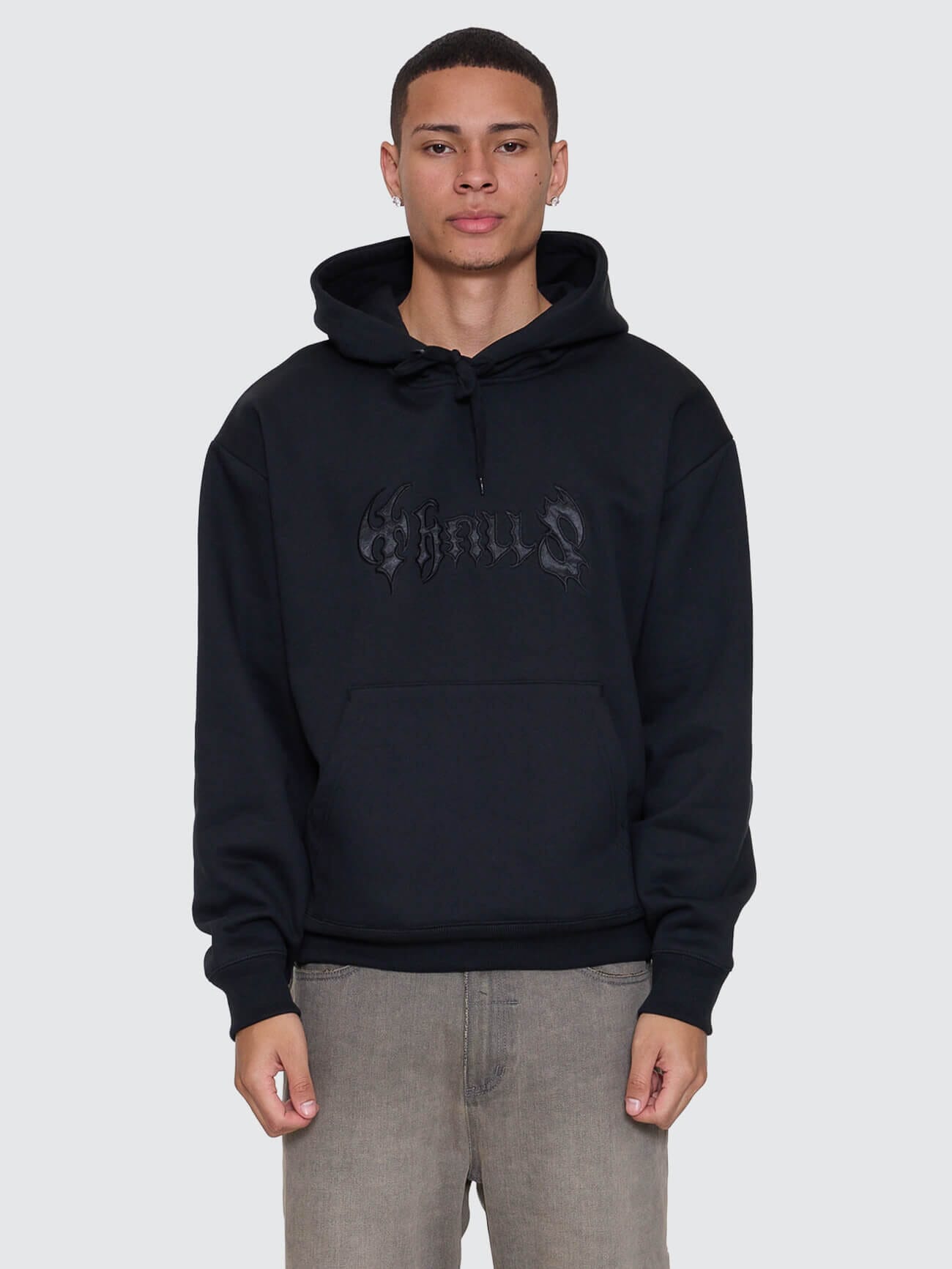 Night Petal Slouch Pull On Cropped Hood - Washed Black XS
