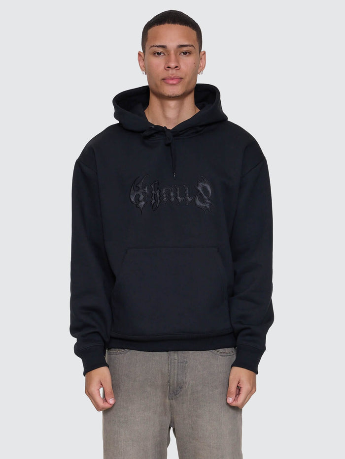 Night Petal Slouch Pull On Cropped Hood - Washed Black XS
