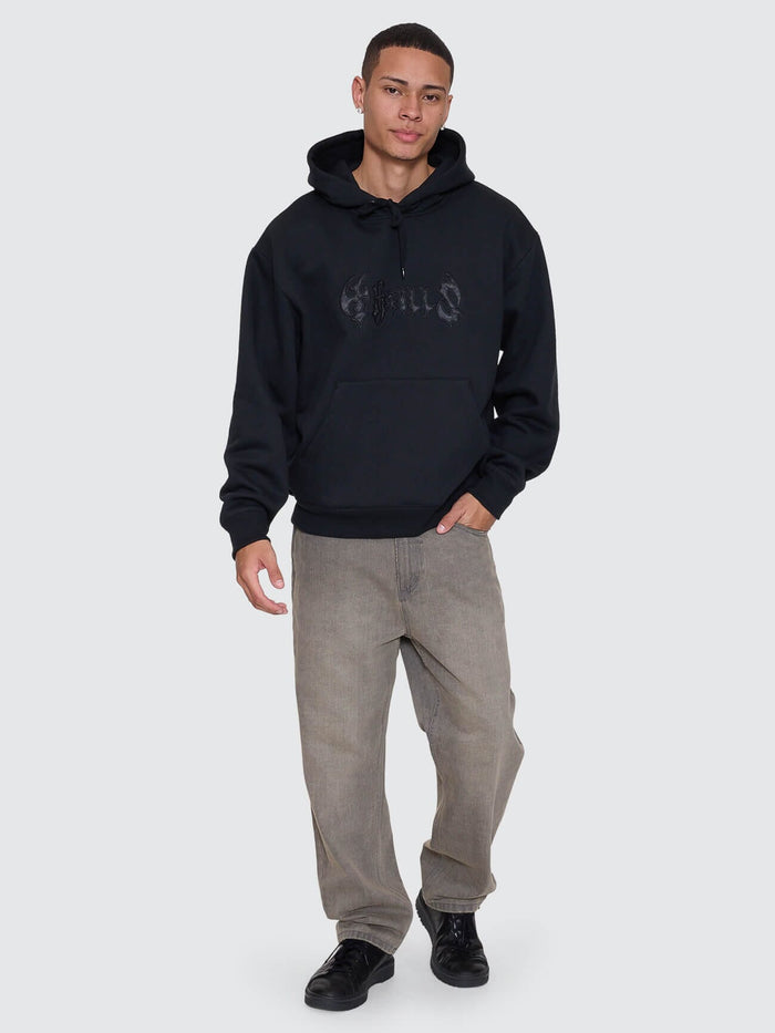 Night Petal Slouch Pull On Cropped Hood - Washed Black XS