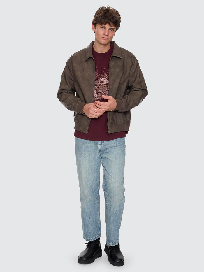Deep In The Heart Of Byron Leather Work Jacket - Brown XS