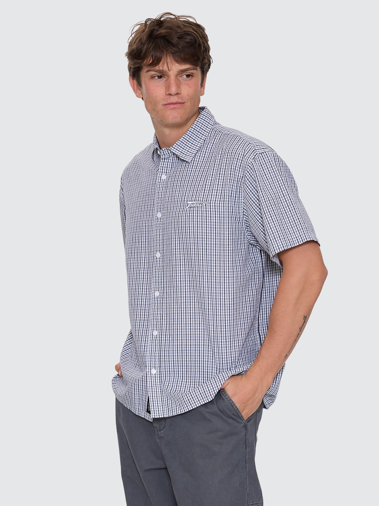 Heavy Voltage Cropped Short Sleeve Shirt - White XS