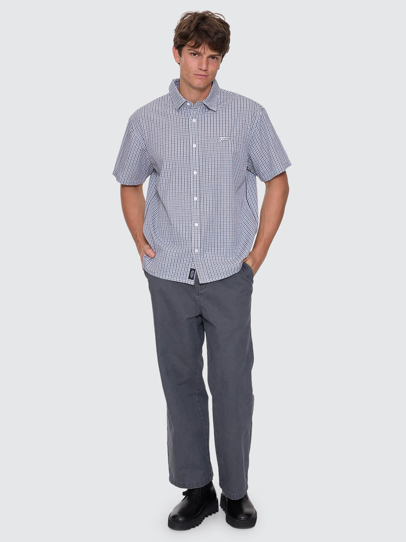 Heavy Voltage Cropped Short Sleeve Shirt - White XS